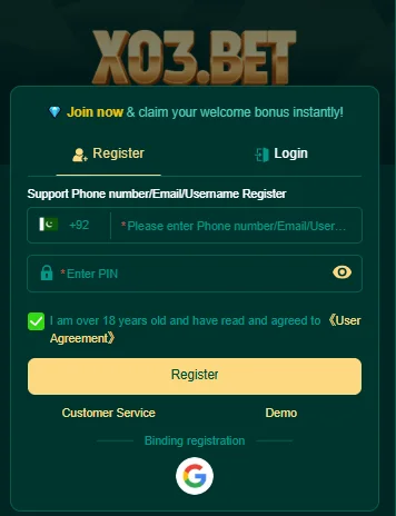 x03 bet registration process